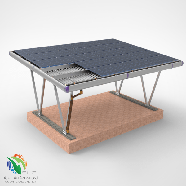 Carport Structure with fixed tilt angle of 5 degrees